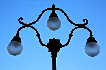 Image showing street lamp a bulb in the   sky lugano  