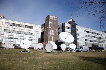 Image showing TV Station Up-link / Download Antennas - Broadcasting & Media Industry