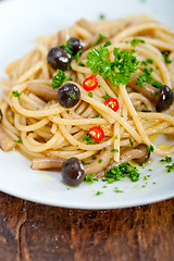 Image showing Italian pasta and mushroom sauce 