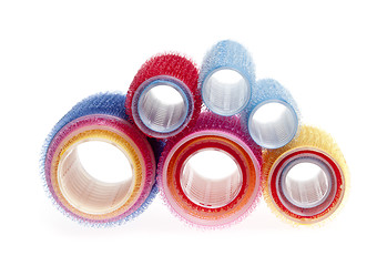 Image showing Hair rollers on white