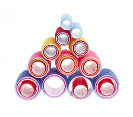 Image showing Hair rollers on white