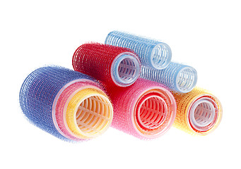 Image showing Hair rollers on white