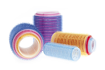 Image showing Hair rollers on white