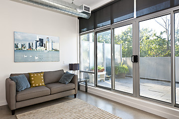 Image showing Modern living room and balcony