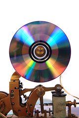 Image showing old telegraph with CD or DVD