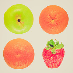 Image showing Retro look Fruits isolated