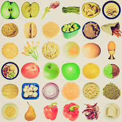 Image showing Retro look Food collage isolated