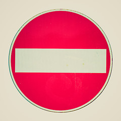 Image showing Retro look No entry sign