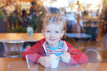 Image showing boy eating ice-cream