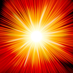 Image showing Star burst red and yellow fire. EPS 10