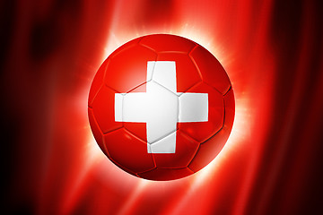Image showing Soccer football ball with Switzerland flag