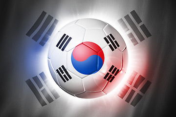 Image showing Soccer football ball with South Korea flag