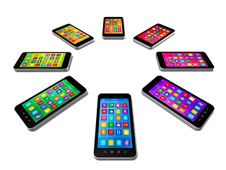 Image showing Smartphones Colors Set 