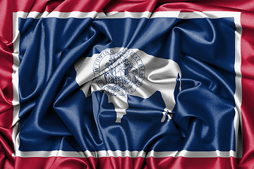 Image showing Satin flag, three dimensional render