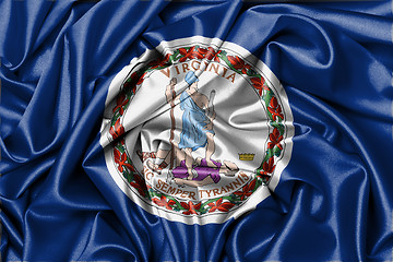 Image showing Satin flag, three dimensional render