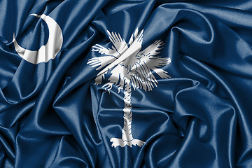 Image showing Satin flag, three dimensional render