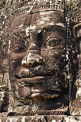 Image showing Stone face, Prasat Bayon, Cambodia