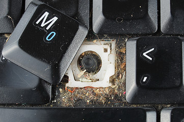 Image showing Dirty laptop keyboard