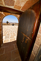 Image showing in teguise arrecife lanzarote    las coloradas spain the old wal