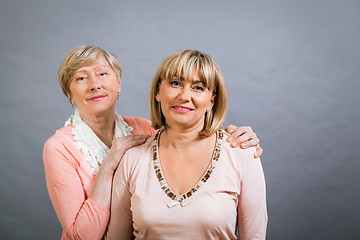 Image showing Senior lady with her middle-aged daughter