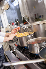 Image showing Neat interior of a commercial kitchen