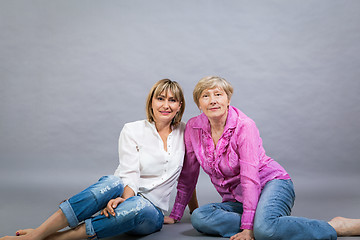 Image showing Senior lady with her middle-aged daughter