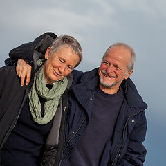 Image showing happy senior couple elderly people together outdoor