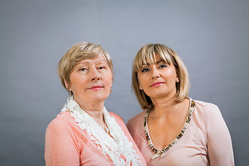 Image showing Senior lady with her middle-aged daughter