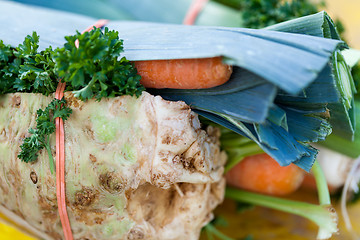 Image showing fresh root vegetable carrot potatoes onion beet on market 