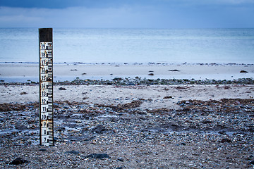 Image showing Tidal marker to measure the depth of the high tide