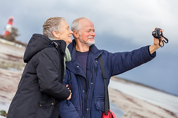 Image showing Elderly couple taking a self portrait