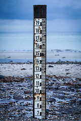 Image showing Tidal marker to measure the depth of the high tide