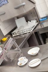 Image showing Neat interior of a commercial kitchen