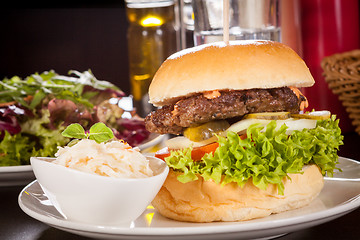 Image showing Cheeseburger with cole slaw 