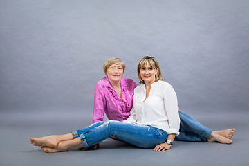 Image showing Senior lady with her middle-aged daughter