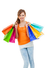 Image showing Happy attractive young shopaholic