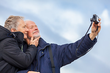 Image showing Elderly couple taking a self portrait