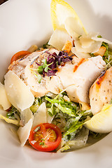 Image showing tasty fresh caesar salad with grilled chicken and parmesan 