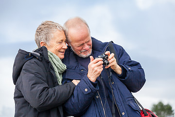 Image showing Elderly couple taking a self portrait