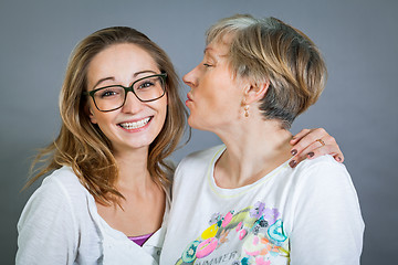 Image showing Loving grandmother and granddaughter