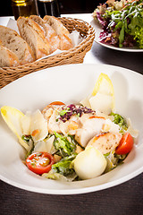 Image showing tasty fresh caesar salad with grilled chicken and parmesan 