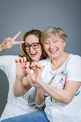 Image showing Loving grandmother and granddaughter