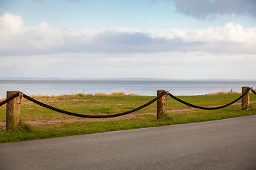 Image showing Bridge or pier across an expanse of sea