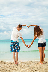 Image showing smiling young couple having fun in summer holiday