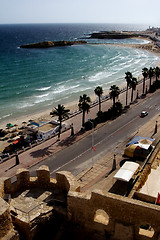 Image showing panoramas monastir the old wall castle    slot  and mediterranea