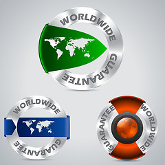 Image showing Various worldwide metallic guarantee badges