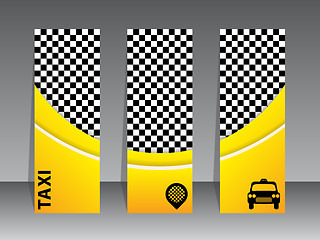 Image showing Checkered yellow taxi banners