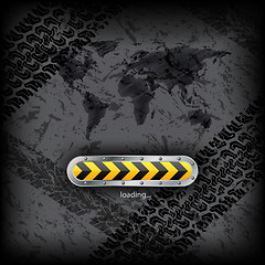 Image showing Loading industrial interface with world map