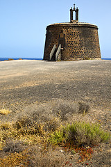 Image showing lanzarote castillo de las coloradas spain the old wall castle  