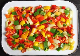 Image showing Diced peppers